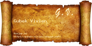 Gubek Vivien névjegykártya